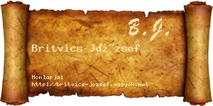 Britvics József névjegykártya